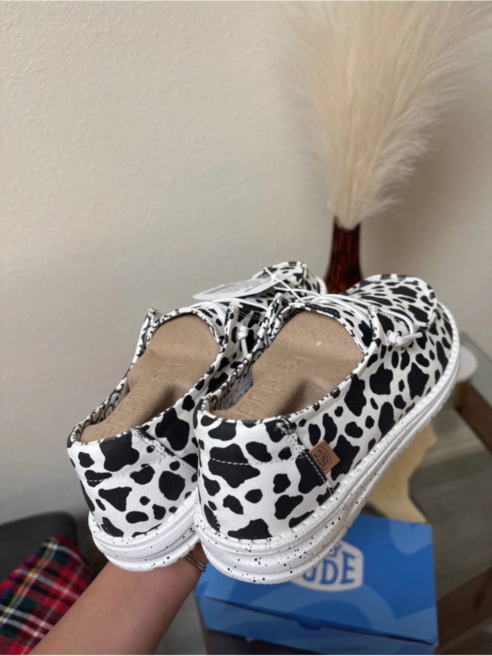 Hey Dude Cowprint Wendy Milky Way Shoes - Picture 5 of 6